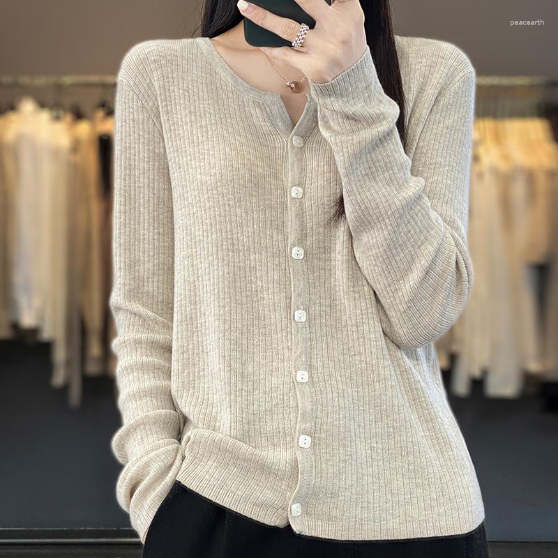 

Women's Knits Round Neck Knitted Cardigan Women's Loose Thin Sweater Spring Summer Simplicity Pure Color Basic All-Match Small, Black