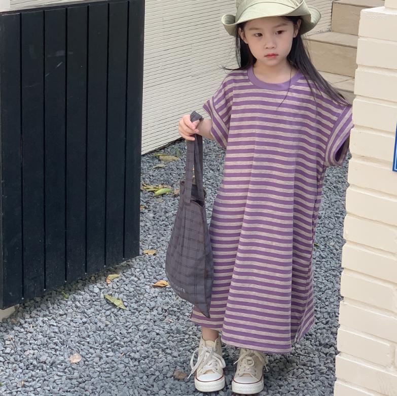 

Girl Dresses 2023 Styles Girls Striped Dress Summer Fashion Kids Clothes 2-8 Years, Picture shown