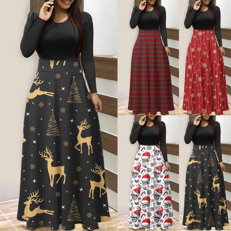 

Casual Dresses Women Sexy Long Sleeve Christmas Print Cocktail Party Elegant Fashion Evening Womens Dress Socks Light Weight