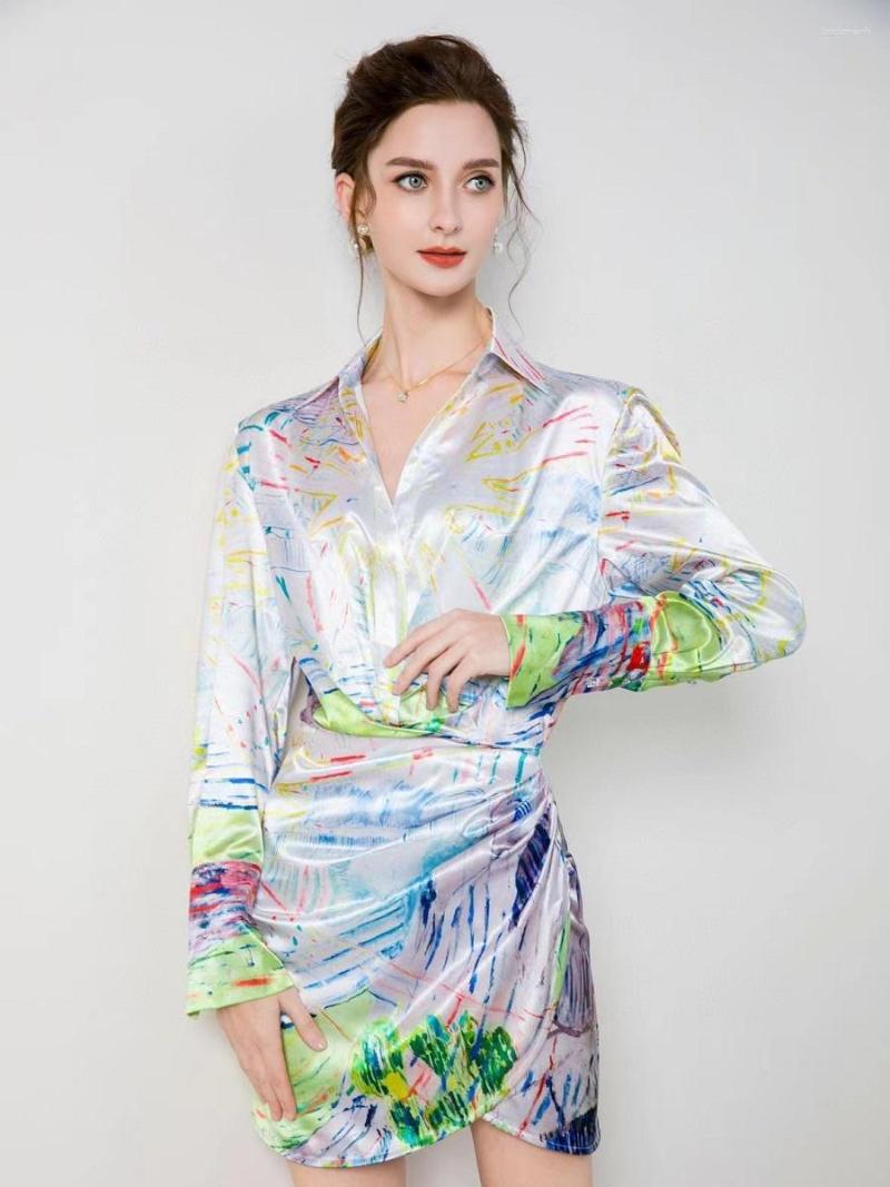 

Casual Dresses Women' 2023 Summer Satin 3D Printing Tight -fitting Corset And Elegant Ladies Dress Y2k Clothes High-quality Puff Skirt, White