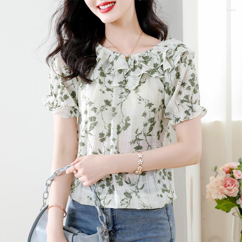 

Women' Blouses Elegant Ladies' Blouse With Fashionable Personalities For Commuting And Casual Wear Exquisite Women' Top Graceful, Green