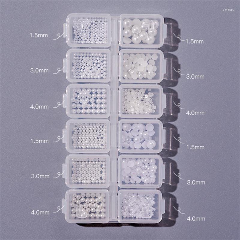 

Nail Art Kits Accessories Charms Pearl Beads Manicure Ornament 1box Glitter Jewelry Home Salon Diy Nails