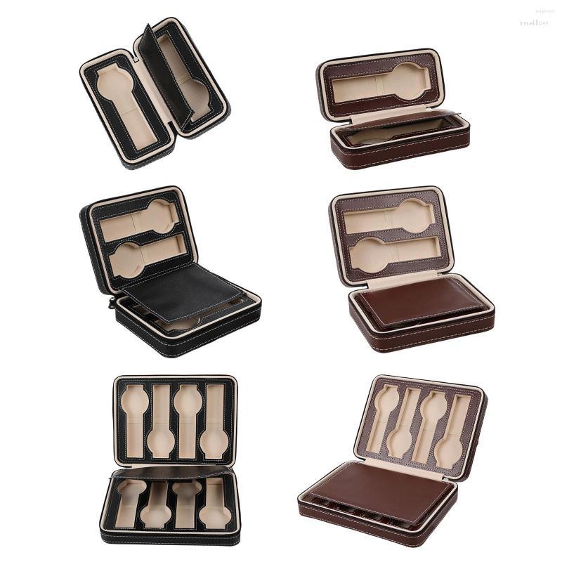 

Watch Boxes Travel Box Organizer For Wristwatches Smart Bag Pouch PU Leather Storage Jewelry Men Women