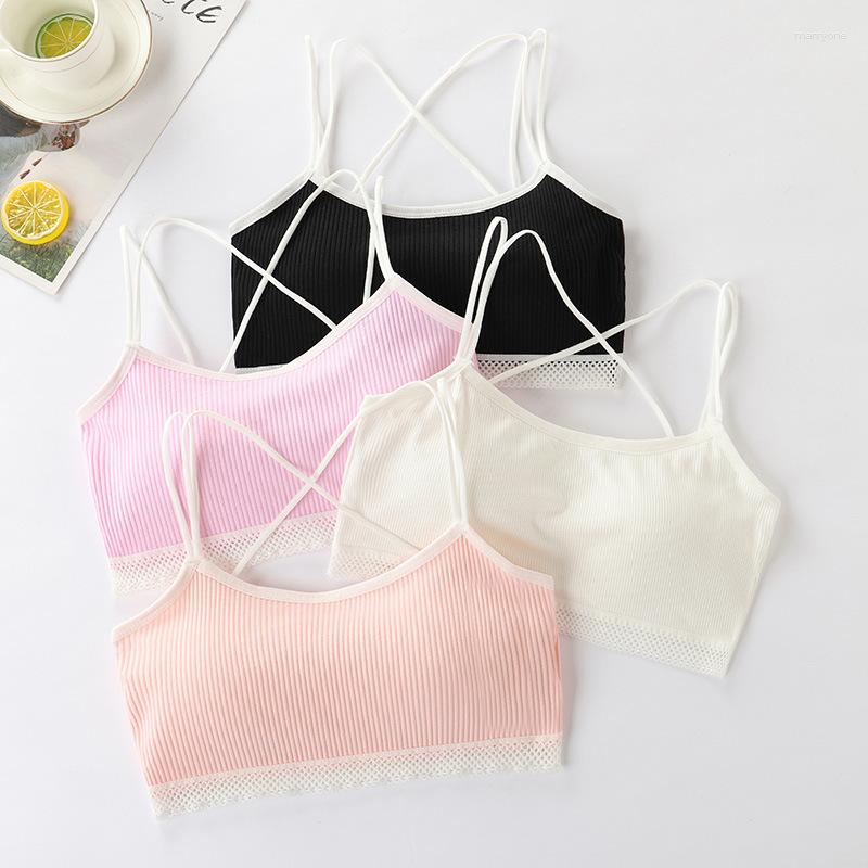 

Camisoles & Tanks Bra Lingerie Suspender Gathered Back Bottom Layer Top With Anti Glare Vest Wearing Black Chest Wrap For Summer Wear