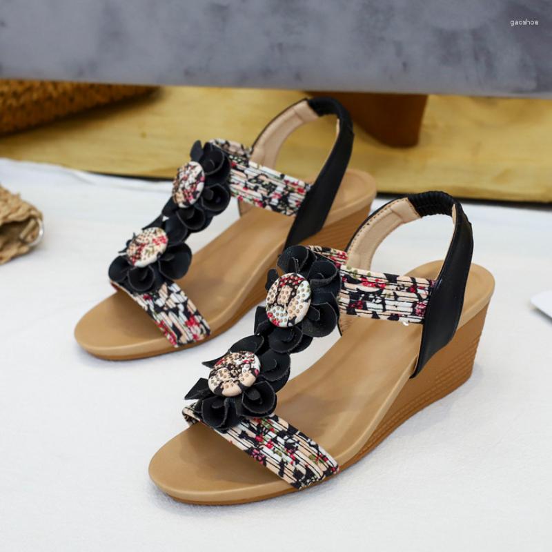 

Sandals Women's Bohemia Womens High Heels Sandal Summer 2023 Fashion Women, Black