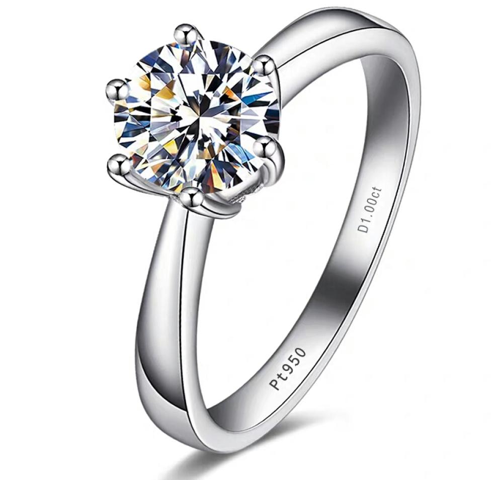 

Luxury Simulated Stone Rings For Women Sterling Silver Engagement Rings Sona Stone Wedding Ring J1907185229688