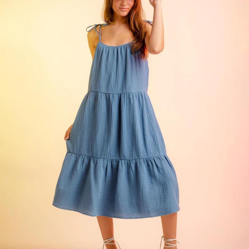 

Casual Dresses Oversize Solid Long Dress Women Sleeveless O Neck Backless Female Summer Woman Ladies Loose, Gn2