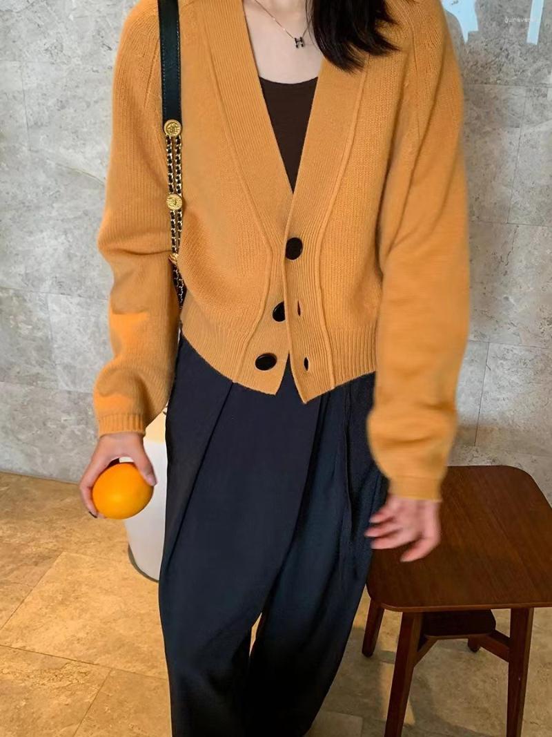 

Women's Sweaters Knitwears Women Sweater Mujer Pullovers Autumn Winters Is Pure Color Fashion Knitwear Loose V-neck Long-sleeved, Orange