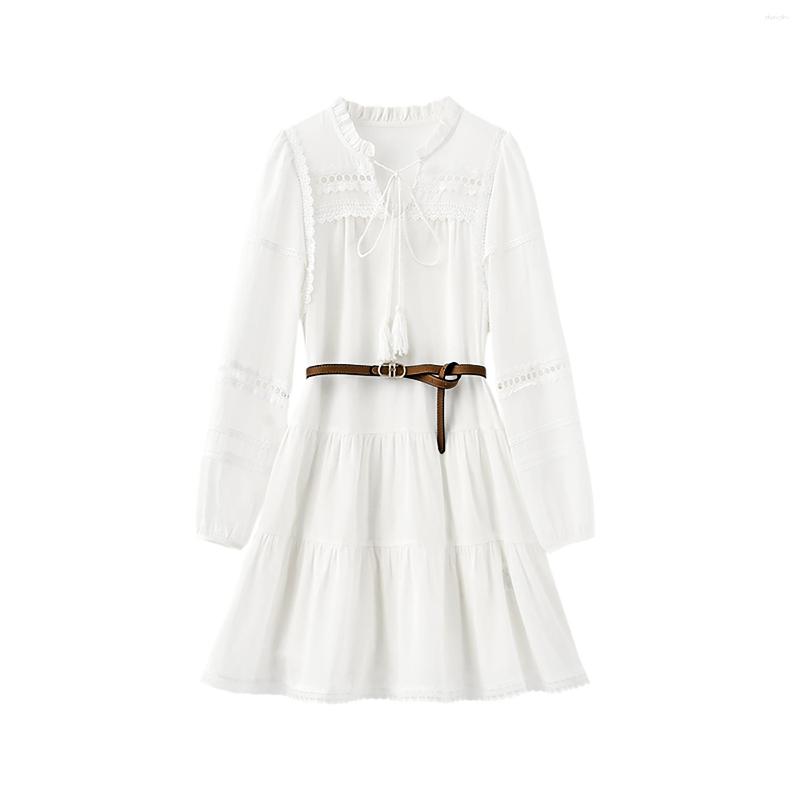 

Casual Dresses Summer Dress Women Cotton White Vestidos De Verano Mujer 2023 LOOSE Above Knee Mini A-LINE V-Neck Pullover