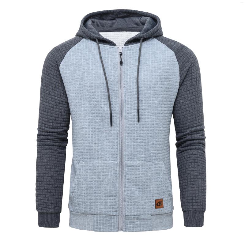 

Men's Hoodies Men's Fashion Zip Up Spring And Autumn Streetwear Casual Coat Hooded Sweatshirt Jackets With Kanga Pocket, Khaki