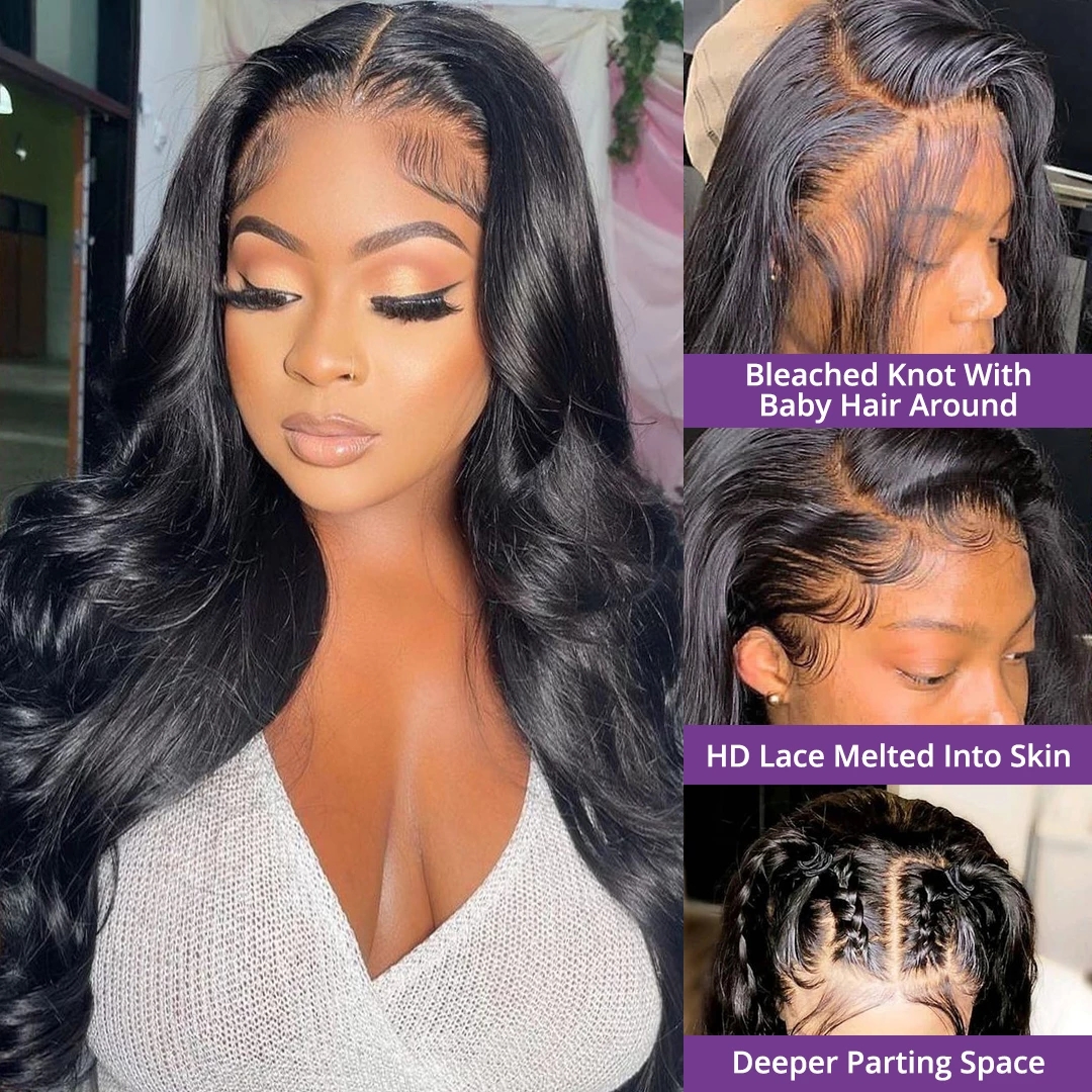 

New Design 28 Inch Body Wave Lace Front Wig Brazilian 360 Full Lace Wig Human Hair Pre Plucked Wigs For Women 13x4 13x6 Hd Lace Frontal Wig, Natural color