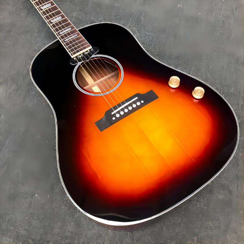 

Sunburst finish john lennon j160e Electric Guitar Acoustic Guitar Free Shipping e-J160 vs Passive Pickup Sound Hole Guitar j160