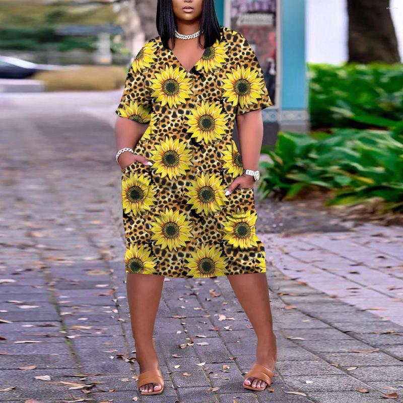 

Casual Dresses Women Summer Short Sleeve Floral Print V Neck Shirt Dress Boho Beach Mini Cute Vintage For, White