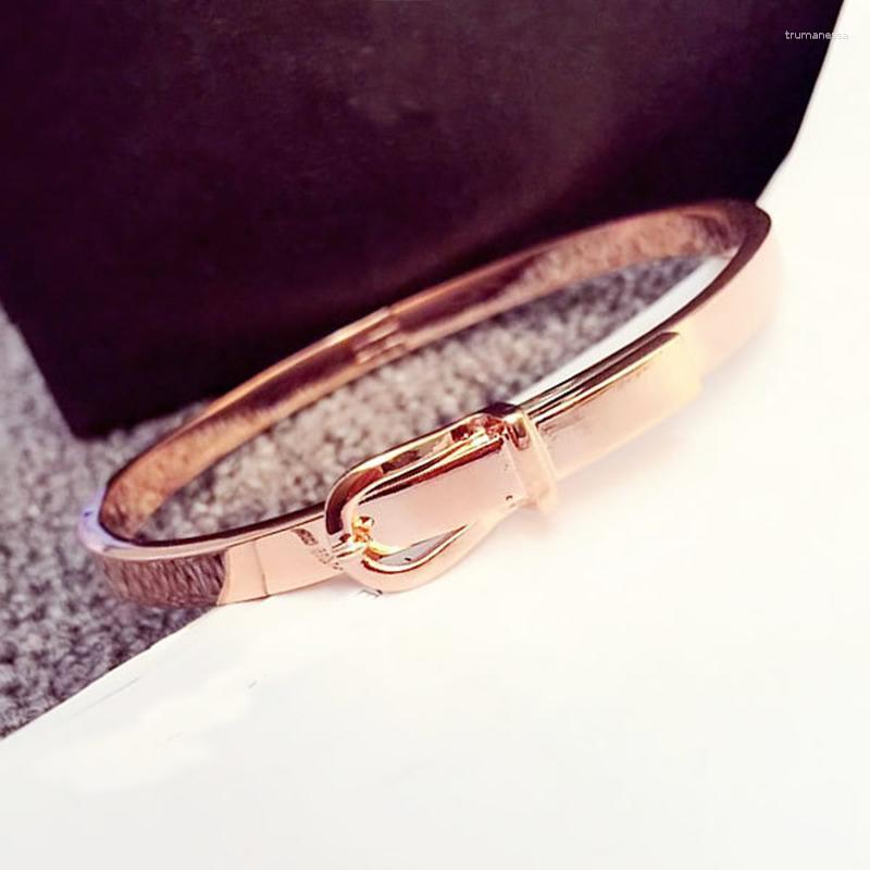 

Bangle Fashion Expandable Wire Open Bracelet Manchette Women Girls Love Belt Cuff Bracelets Snap Button Stainless Steel Jewelry Raym22