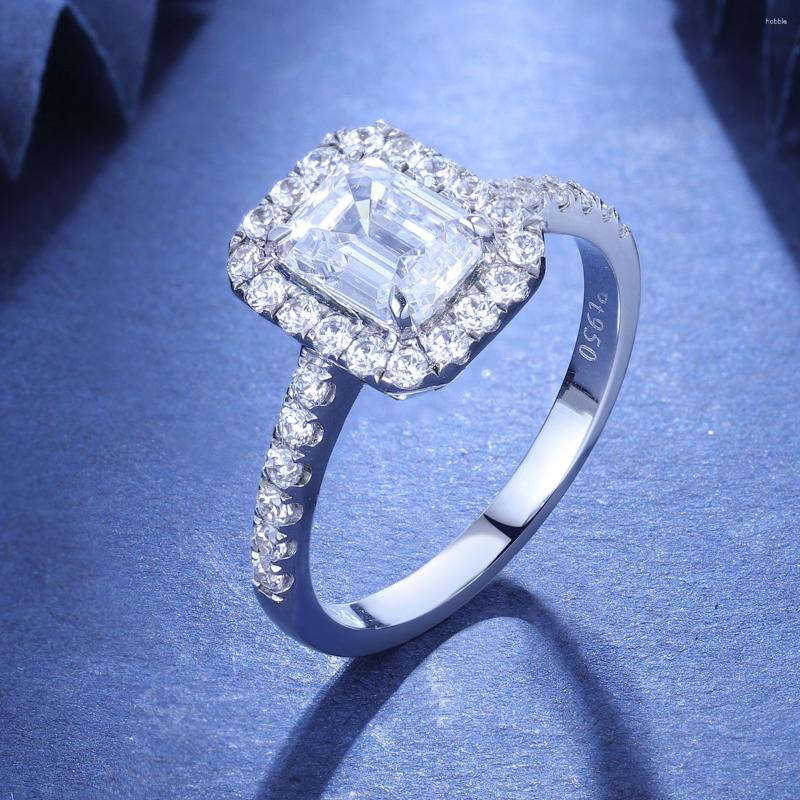 

Cluster Rings Zhanhao Top Jewelry Factory 1.0ct Emerald Cut 925 Silver Women Diamond Ring With Stunning Color Stone