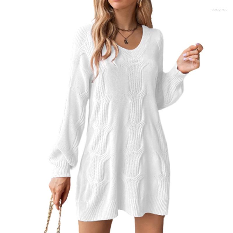 

Women' Sweaters Women Sweater Spring Autumn Knitted Solid Color Pullover Women' Lantern Sleeve Loose Round Neck A Long, Black