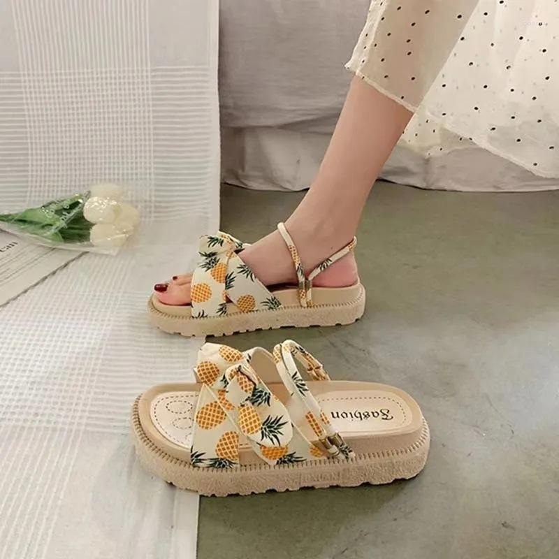 

Sandals Summer Beach For Womens 2023 Online Red Slippers Women's Wearing Fashion Matsutake Thick Sole Female Zapatos, 102-2 beige