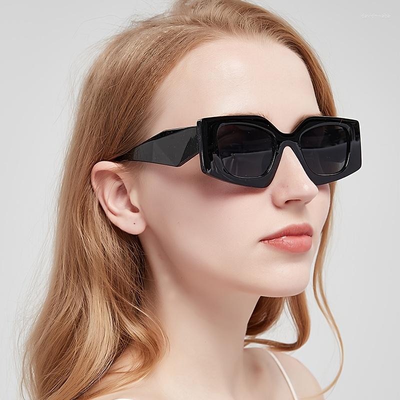 

Sunglasses Polygonal Trendy Rectangle For Women Rectangular Chunky Frame 90s Y2k Wide Shades