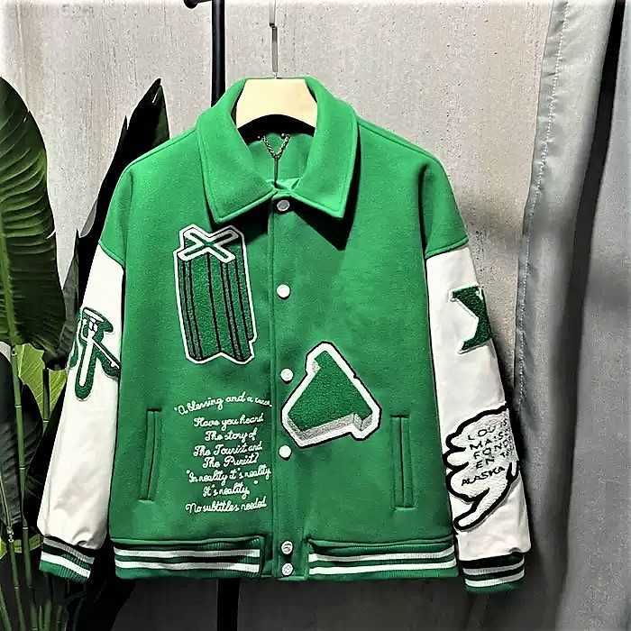 

Flocking Leather sleeves Baseball Coat Uniform Fashion Jacket High Quality Single Breasted Warm Jackets Couples Women Men Varsity Coats Men's Designer Clothing, 01