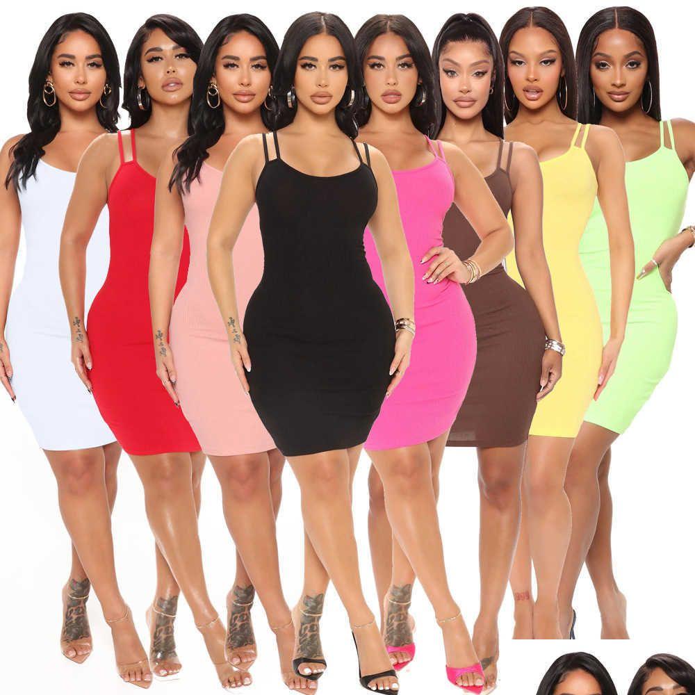 

Basic Casual Dresses 2023 Womens Fashions Summer Solid Dress Suspender Short Sleeve Color For Women Drop Delivery Apparel Clothing Dhiea, Dahong