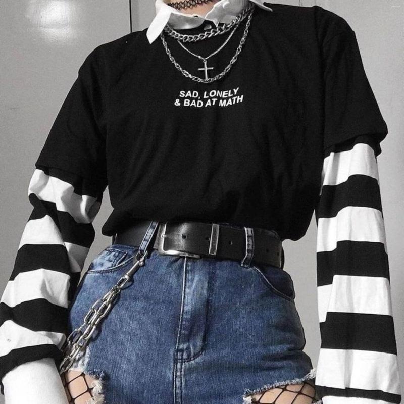 

Women's T Shirts E Girl Clothing Gothic Shirt Grunge Vsco Aesthetic Outfit Japan Women Fashion Cool Vintage Tops R181, Burgundy-white txt