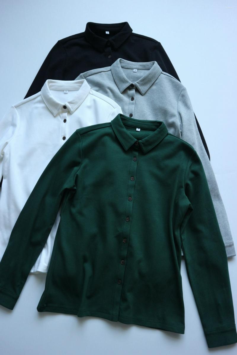 

Women' Blouses Women' Warm Fleece Basic All-match All-purpose Shirt, White