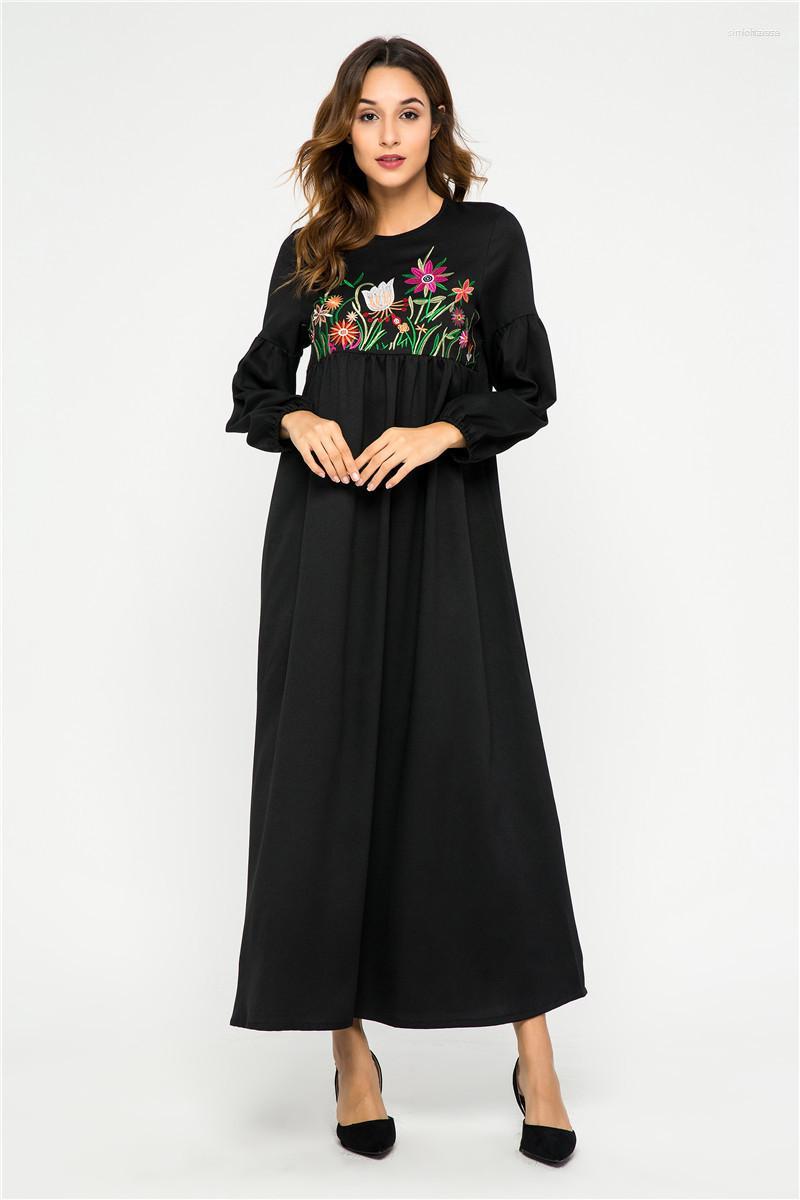 

Ethnic Clothing Ramadan Arab Dubai Islamic Eid Mubarak Muslim Abaya Dress Fashion Women Turkey Patchwork Embroidery Kaftan