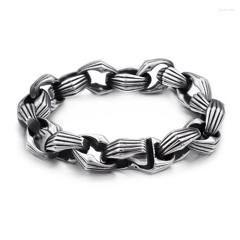 

Link Bracelets European And American Stainless Steel Men's Creative Bracelet Punk Locomotive Titanium