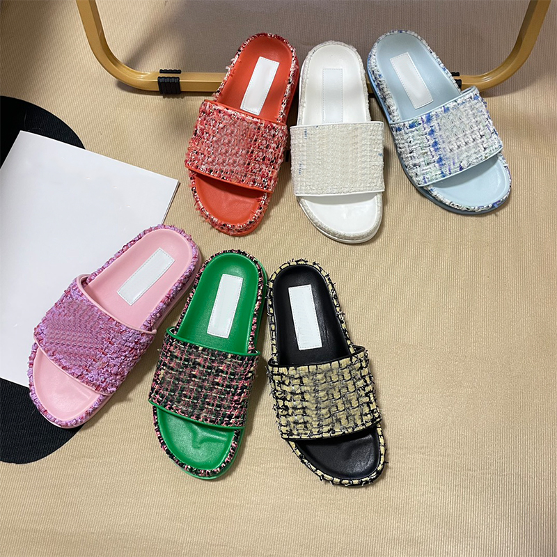 

Designer sandal womens slide flip flop house slipper Imported color matching embroidery thread black white pink woman sandals designer heel scuff slippers fashion, #3