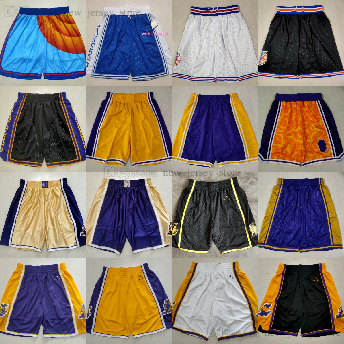 

Classic Retro Mesh Basketball Shorts Man Movie Breathable Gym Training Beach Pants Sweatpants Pant Short Purple Yellow Black, Dreamten shorts