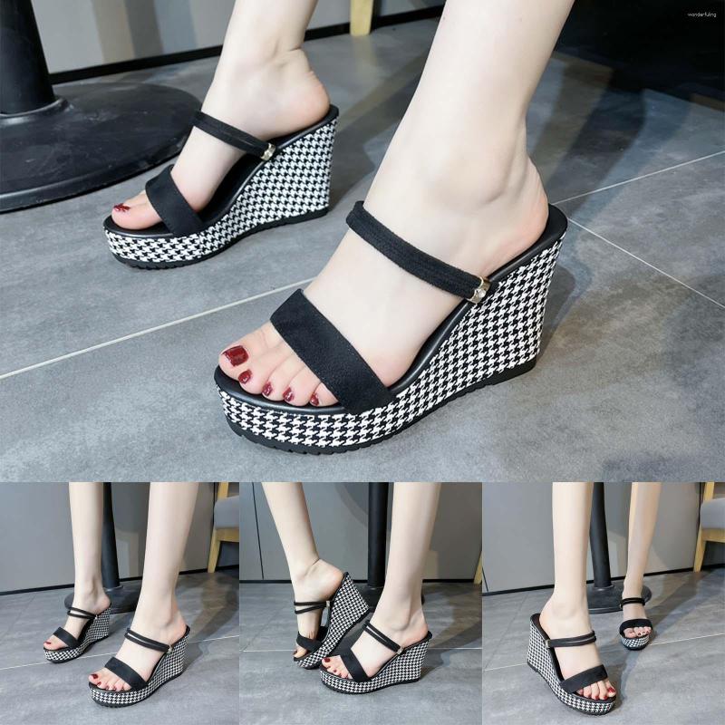 

Sandals Casual Side Hollow Belt Buckle Flat Bottom Roman Shoes Women'S Summer Fashion, Black