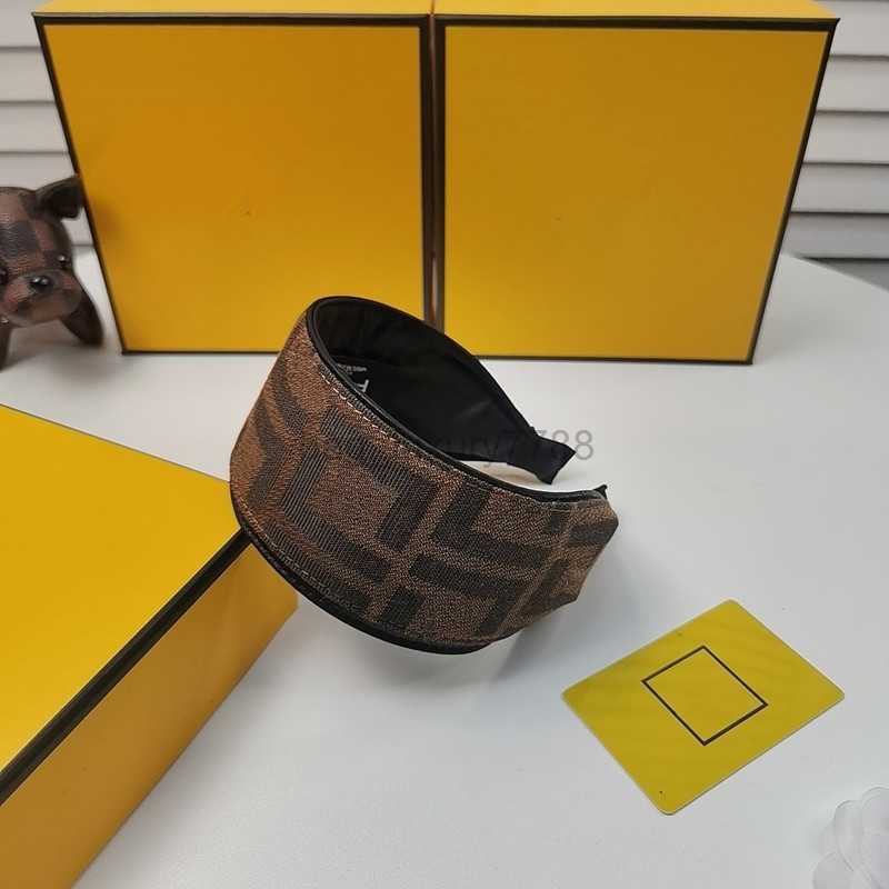 

With BOX Women Luxury Wide Headband F-Letters Brand Designer Printing Cloth Hair Hoop Girls Wide Edge Sports Fitness Headbands