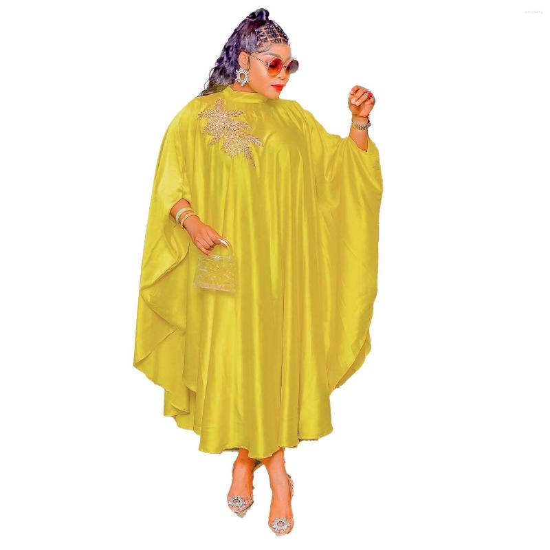 

Ethnic Clothing L-3XL African Plus Size Dresses For Women Summer Sexy White Yellow Orange Long Robes