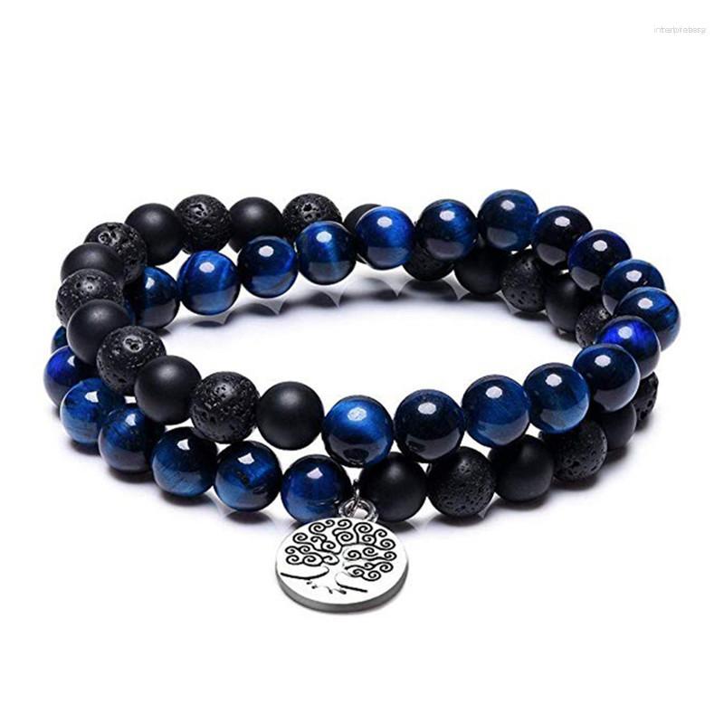 

Strand Chakra Natural Stone Blue Bracelets Tree Of Life Bracelet Mala Beads Reiki Healing Meditation Energy Bangles