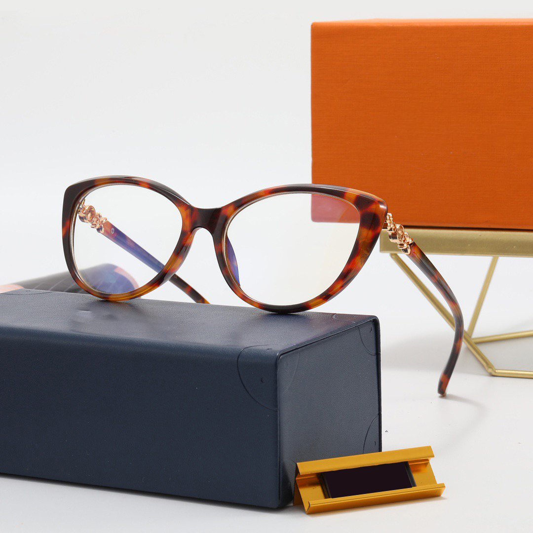 

cat eye sunglasses womens sunglasses Optical spectacle frame men glasses Full frame Metal carved letter logo design Literary and intellectual style brand glasses