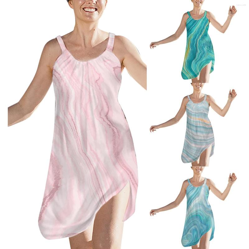 

Casual Dresses Women' Sleeveless Textured Summer Beach Daily Prom Long For Women Party Dress