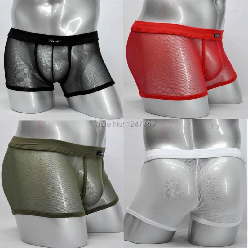

Underpants 3PCS/Lot Men's See Through Soft Mesh Boxers Underwear Comfy Trunks, Mix