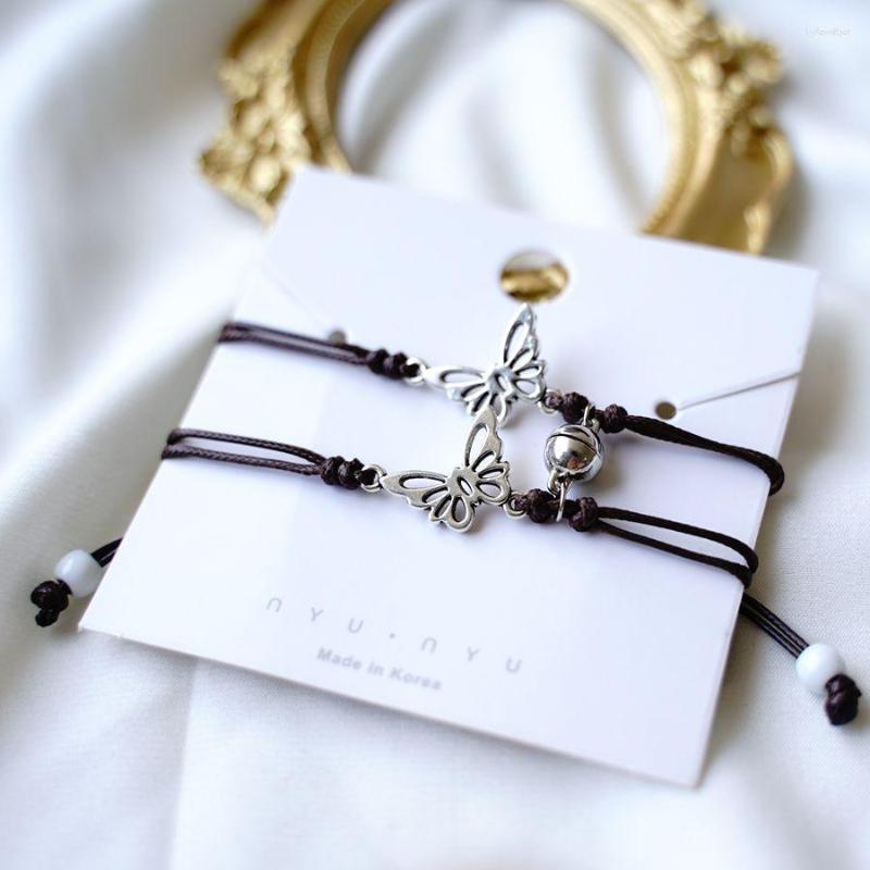 

Charm Bracelets 2ps Butterfly Magnetic Attachment Bracelet Ins Wind Design Couple #YXSL905
