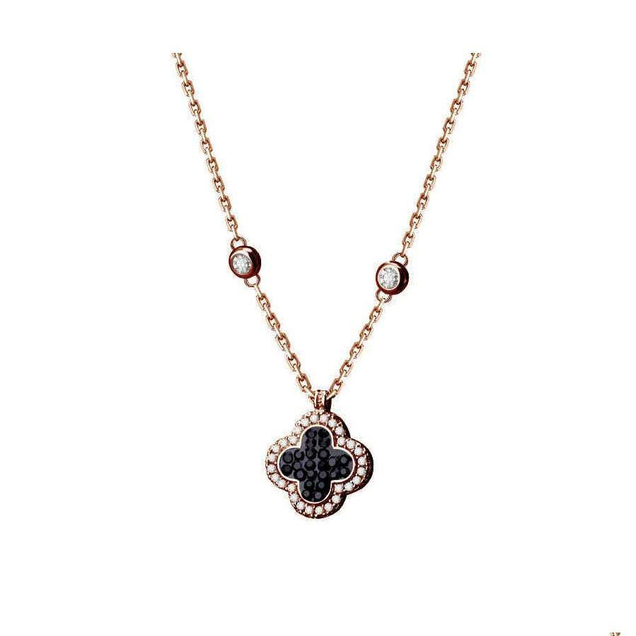 

Pendant Necklaces S925 Sier Lucky Clover Light Luxury Necklace Womens Japan And South Korea Net Red Color Gold Chai Dhqru