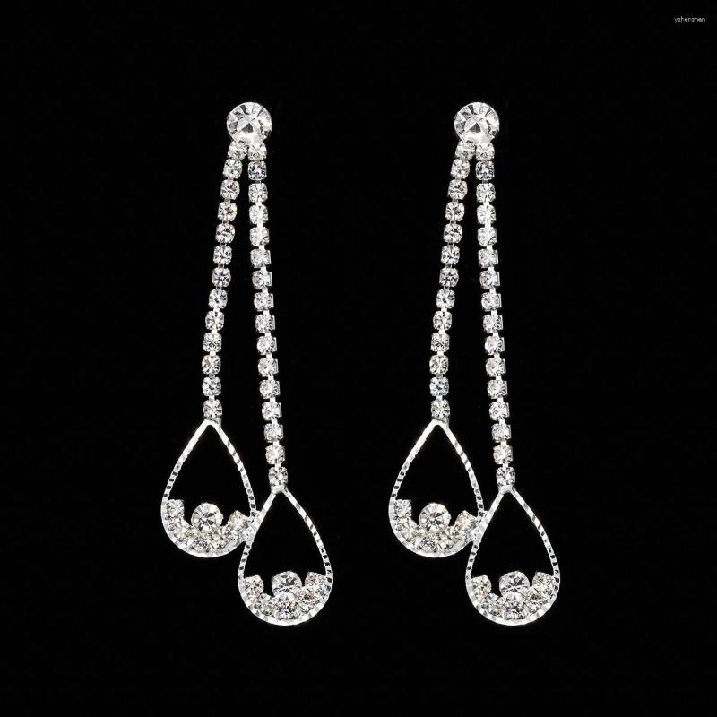

Stud Earrings Personalized Tassel Long Feminine Temperament Simple Trendy Pendant Fashion Face Thin Noble Crystal