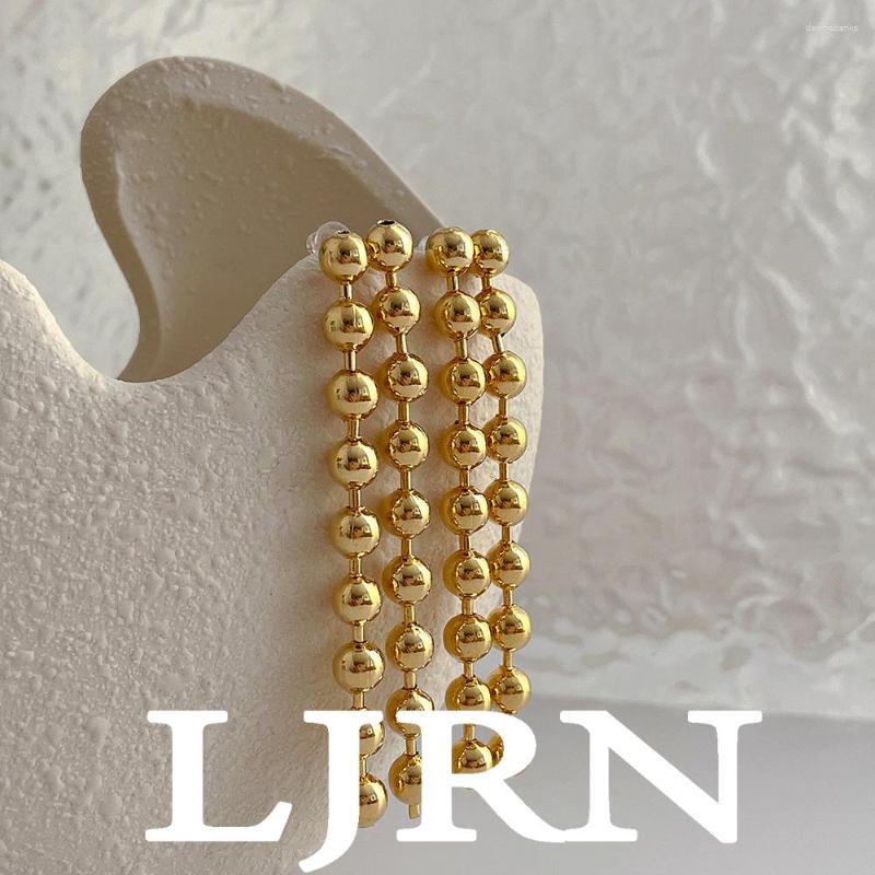 

Dangle Earrings 2023 Beaded Drop Earring Gold Color Plated Metal Trendy INS Round Ball Long Tassel For Women Jewelry