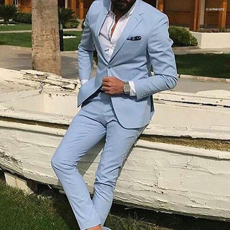 

Men's Suits Men's Light Blue Slim Fit Men For Prom 2 Piece Wedding Tuxedo Jacket With Pants Male Fashion Casual Groomsmen Costume, Purple