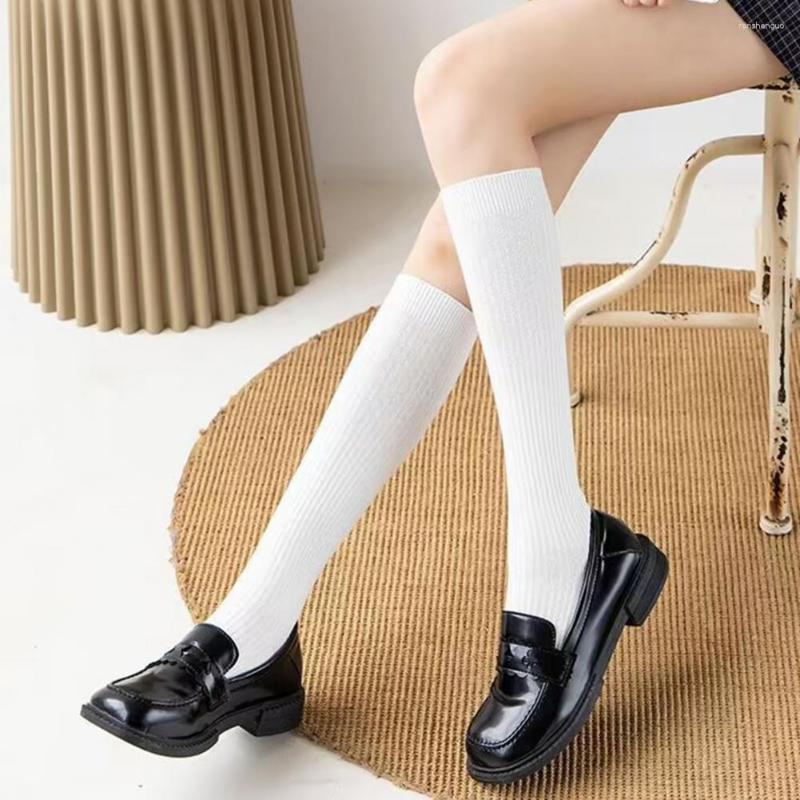 

Women Socks 1 Pair Winter High Elastic Solid Color Anti-slip Thick Tight Legs Protection Knitted Lengthened Stockings, Grey