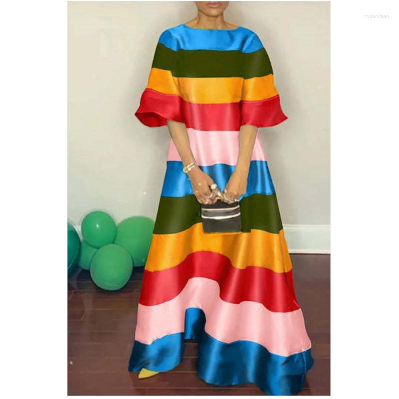 

Ethnic Clothing African Dresses For Women Summer Dashiki Clothes Traditional Long Maxi Dress Robe Trumpet Sleeve Loose Fairy Dreess