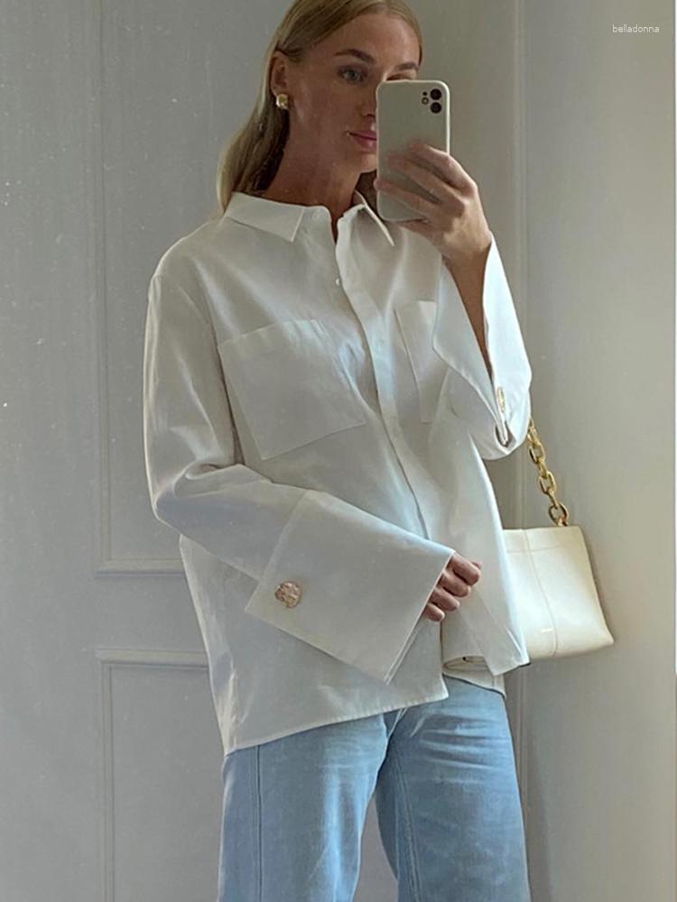 

Women' Blouses 2023 Summer Autumn Women Solid White Elegant Long Sleeve Shirt Ladies Loose Blouse For Woman