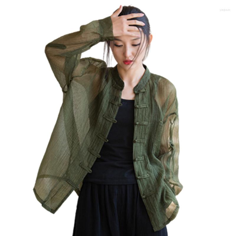 

Women's Blouses 2023 Summer Autumn Women Casual 2 Color Coat Patchwork  O Neck Thin Shirt, Green