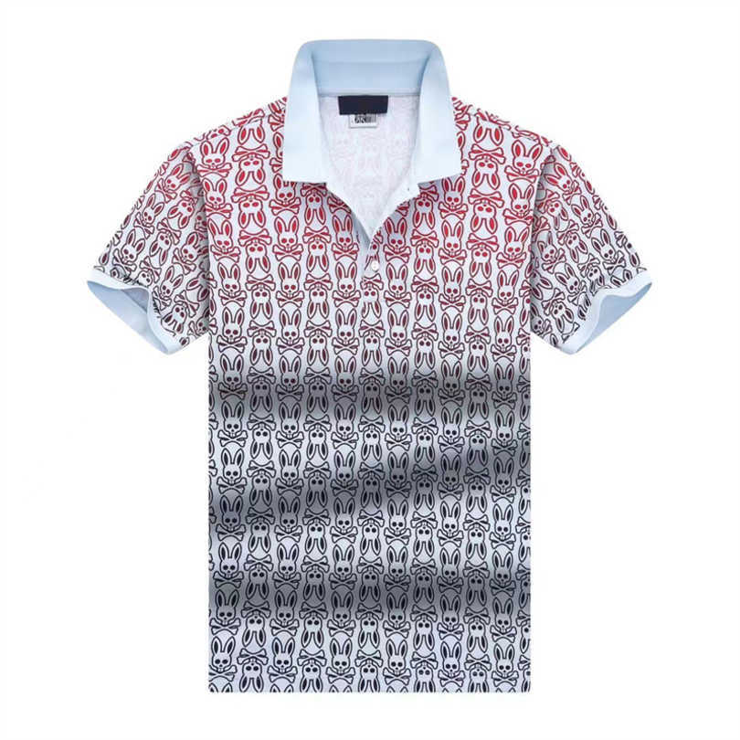 

Mens Designer Psychos Polo Bunnys Tees Casual t Shirt Fashion Summer Slim Skull Rabbit Print Short Sleeve Loose High Street Top Vl03, 18