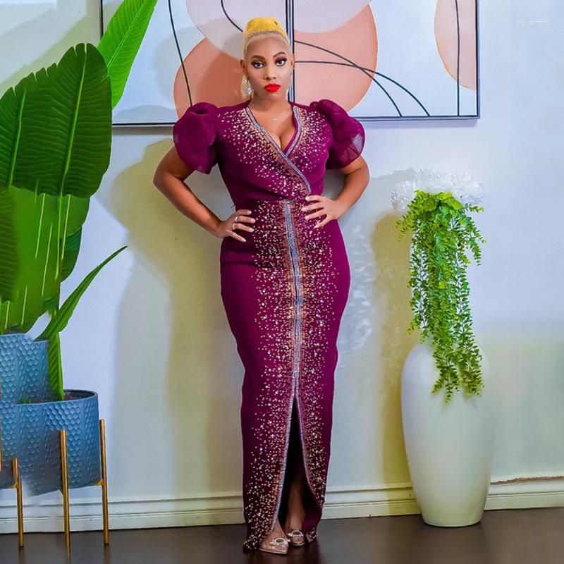 

Ethnic Clothing African Dresses For Woman Wedding Party Bodycon Maxi Robe 2023 Summer Short Puff Sleeve Dress Dubai Abaya Nigerian Clothes