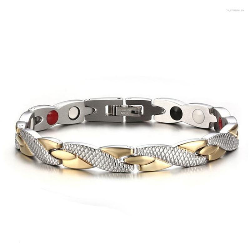 

Link Bracelets Chain 1pcs Power Therapy Magnets Magnetite Bangles Men Health Care Jewelry Healthy Magnetic Bracelet For Women Raym22