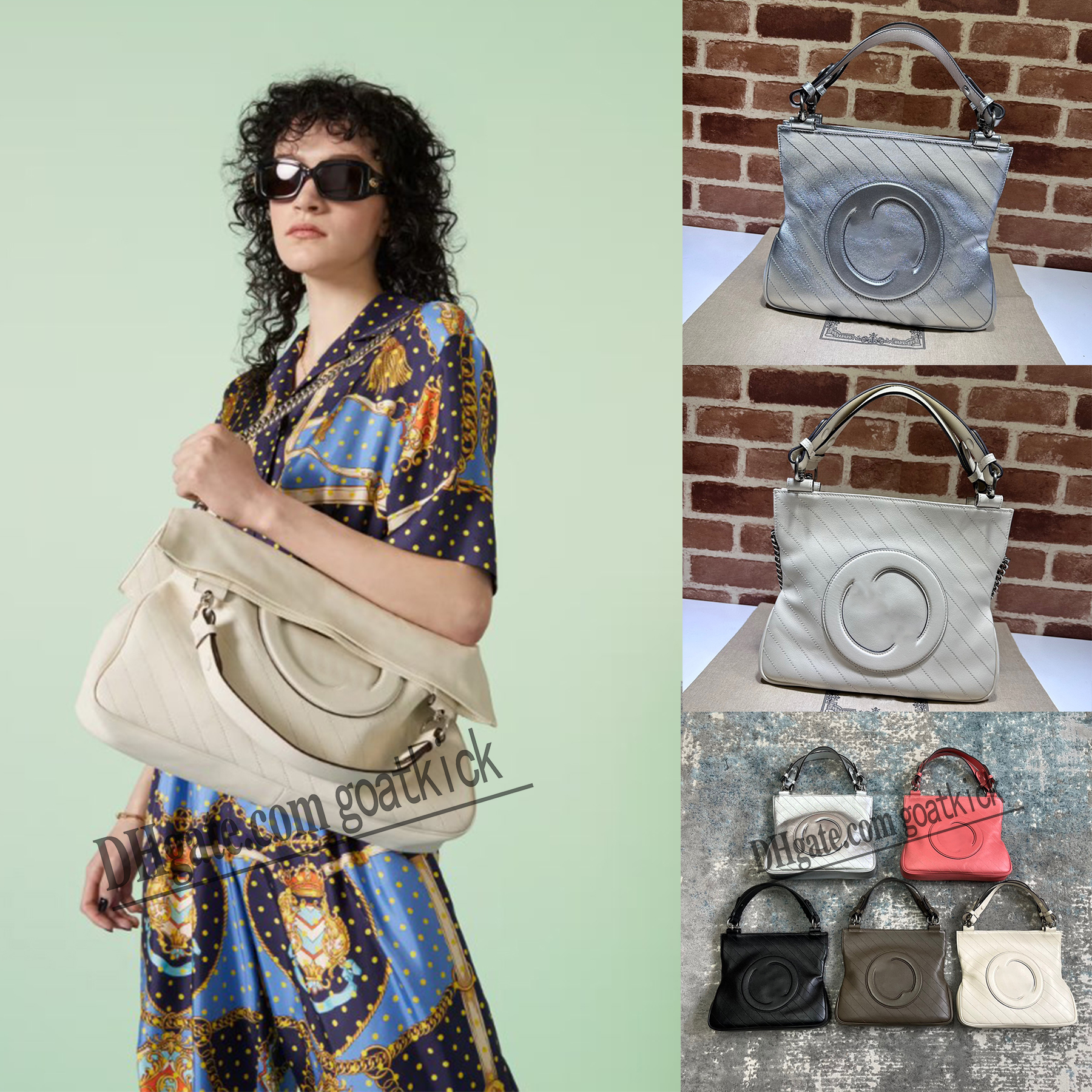 

Blondie Small Tote Bag Round Interlocking G Leather Patch Genuine Luxury Shoulder Fashion Clutch Designer Women Round Handbag Summer Cross Body Bags
